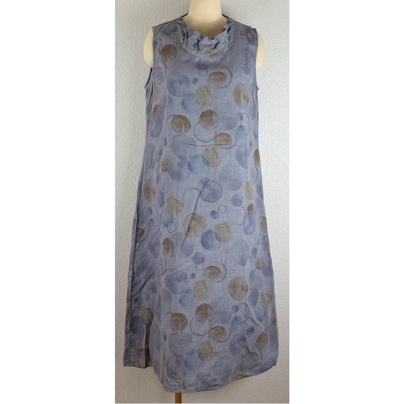 CLICK by Color Me Cotton 100% Linen Sleeveless with Pockets Dress, size Large - Picture 7 of 11